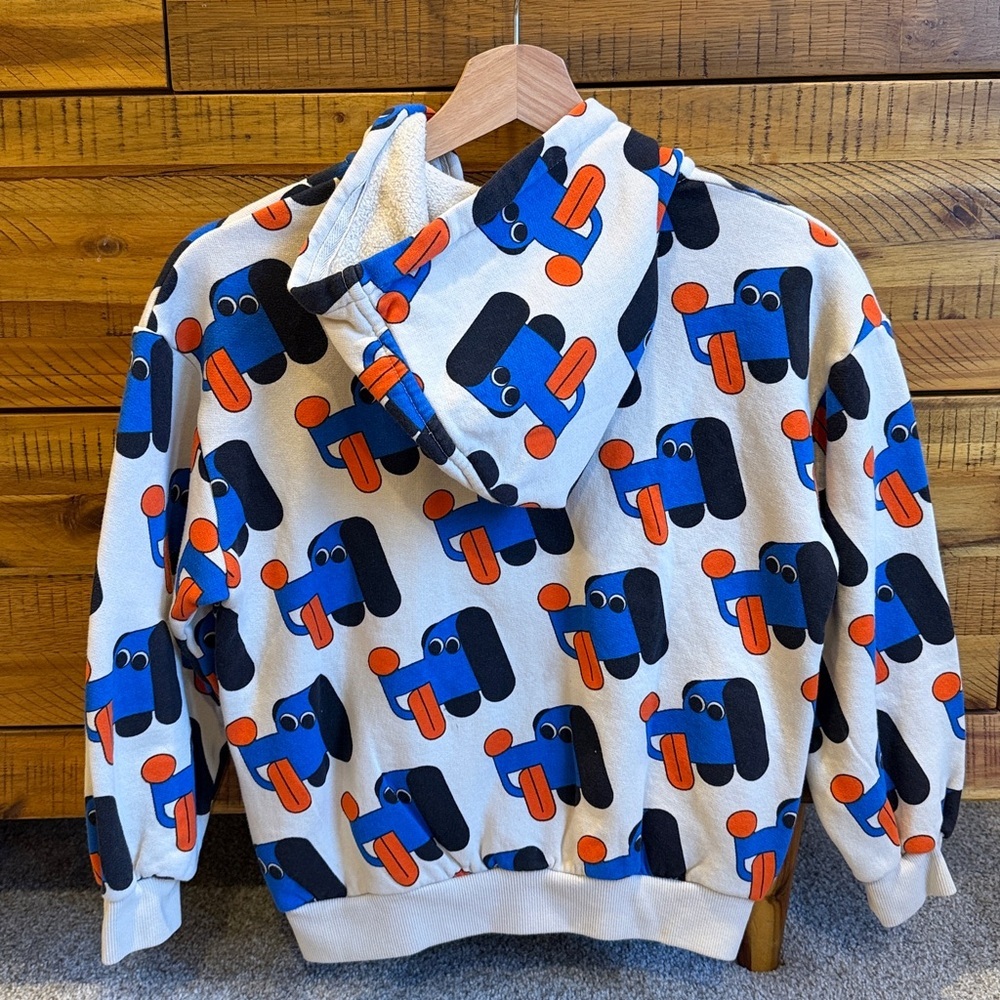 NWT Bobo Choses Kids' Doggy Mate Organic Cotton Fleece Zip Hoodie. - Picture 5 of 6